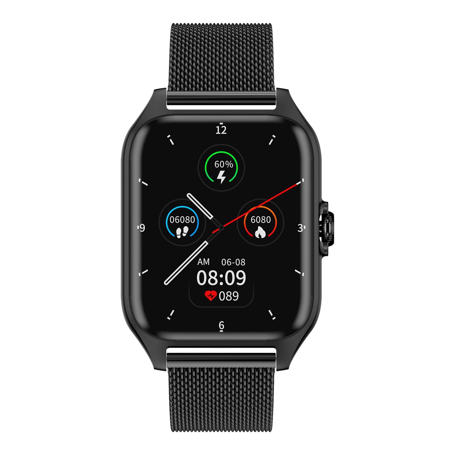 Smartwatch GARETT GRC Activity 2 μαύρο ματ + ΔΩΡΟ μαύρο καουτσούκ λουράκι