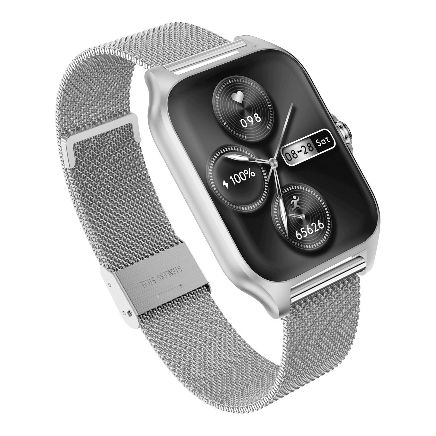 Smartwatch GARETT GRC Activity 2 ασημί ματ + ΔΩΡΟ γαλάζιο καουτσούκ λουράκι