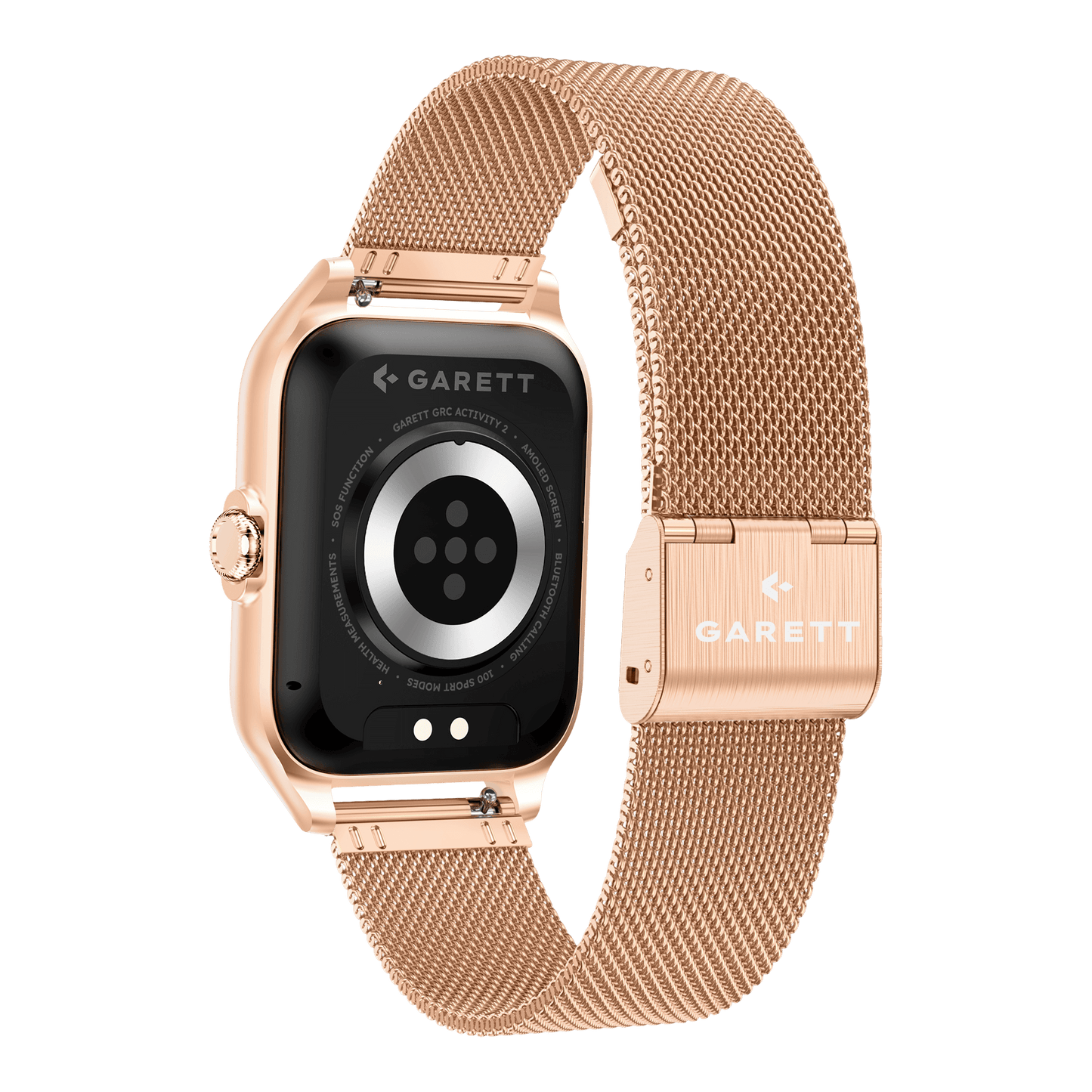 Smartwatch GARETT GRC Activity 2 χρυσό ματ + ΔΩΡΟ ροζ καουτσούκ λουράκι