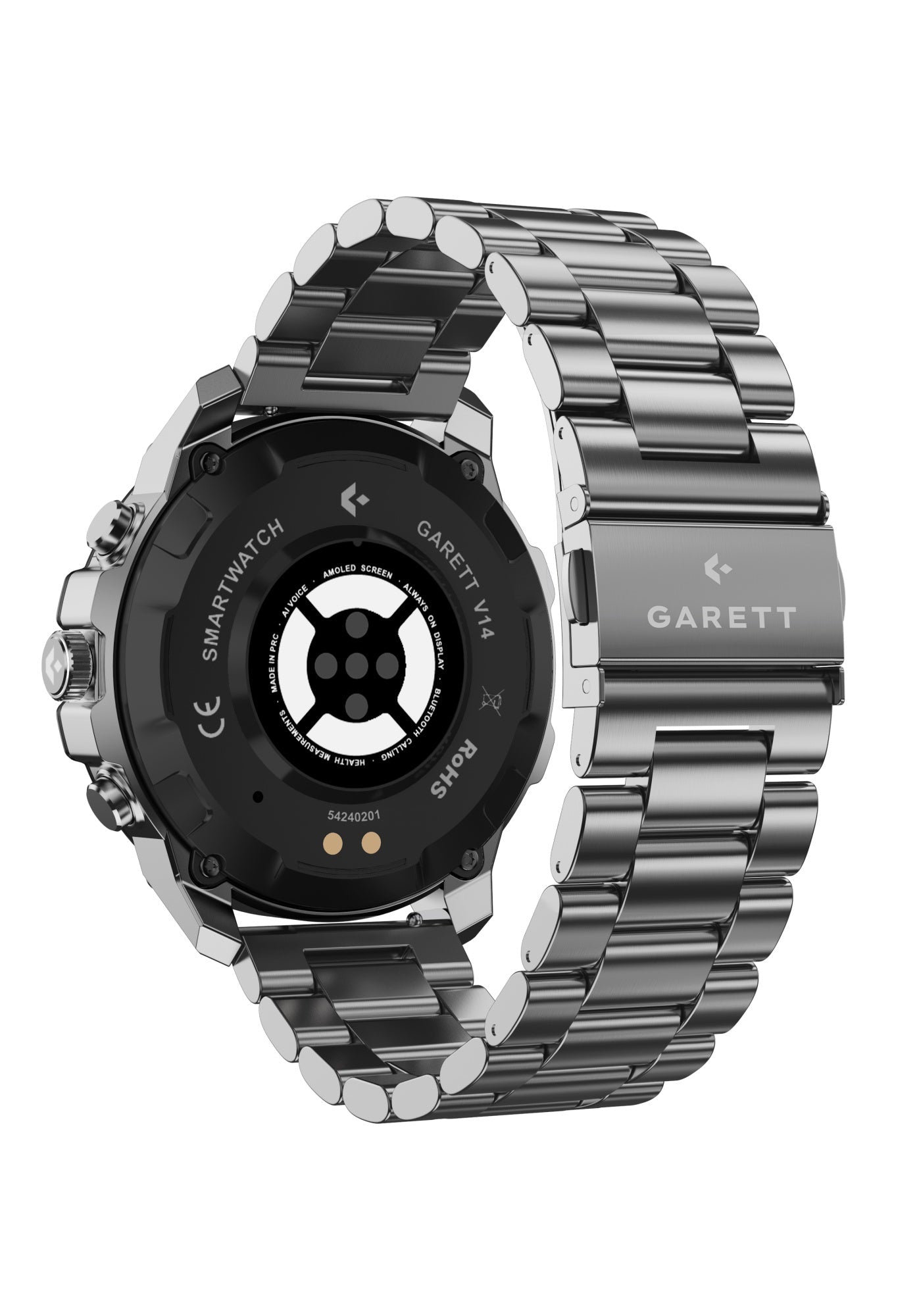 Smartwatch Garett V14 ασημί + ΔΩΡΟ πράσινο καουτσούκ λουράκι