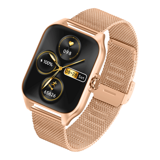 Smartwatch GARETT GRC Activity 2 χρυσό ματ + ΔΩΡΟ ροζ καουτσούκ λουράκι