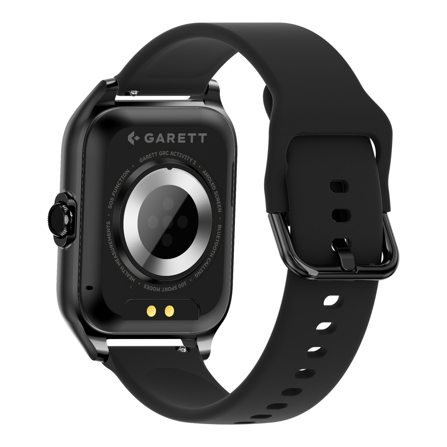 Smartwatch GARETT GRC Activity 2 μαύρο ματ + ΔΩΡΟ μαύρο καουτσούκ λουράκι