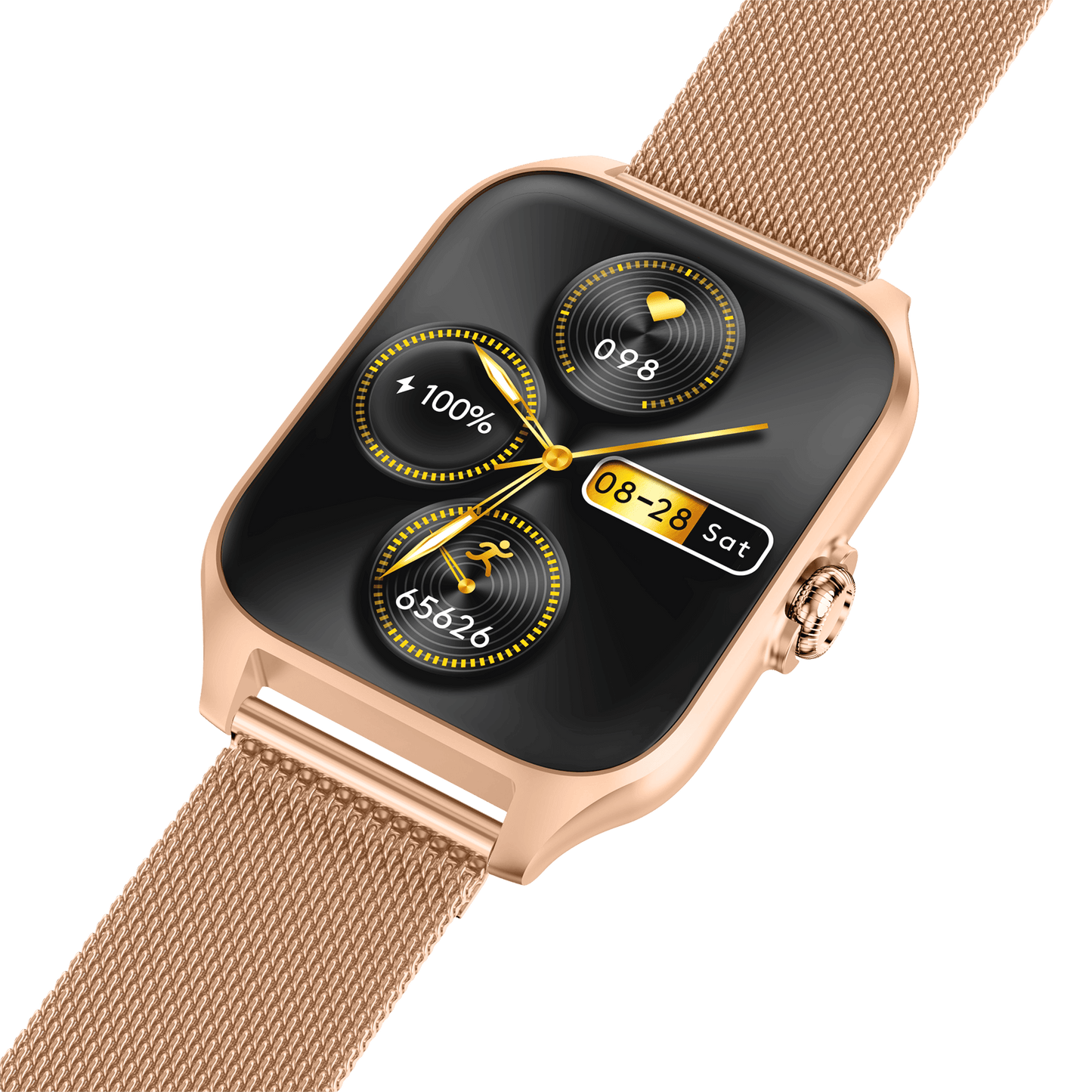 Smartwatch GARETT GRC Activity 2 χρυσό ματ + ΔΩΡΟ ροζ καουτσούκ λουράκι