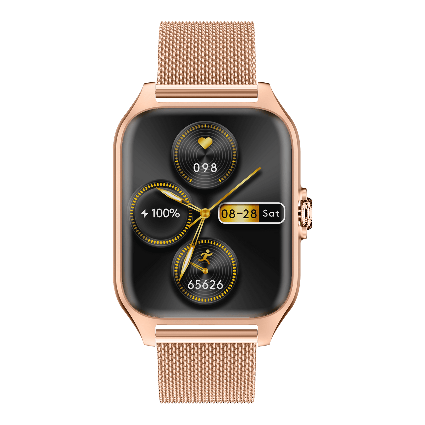 Smartwatch GARETT GRC Activity 2 χρυσό ματ + ΔΩΡΟ ροζ καουτσούκ λουράκι