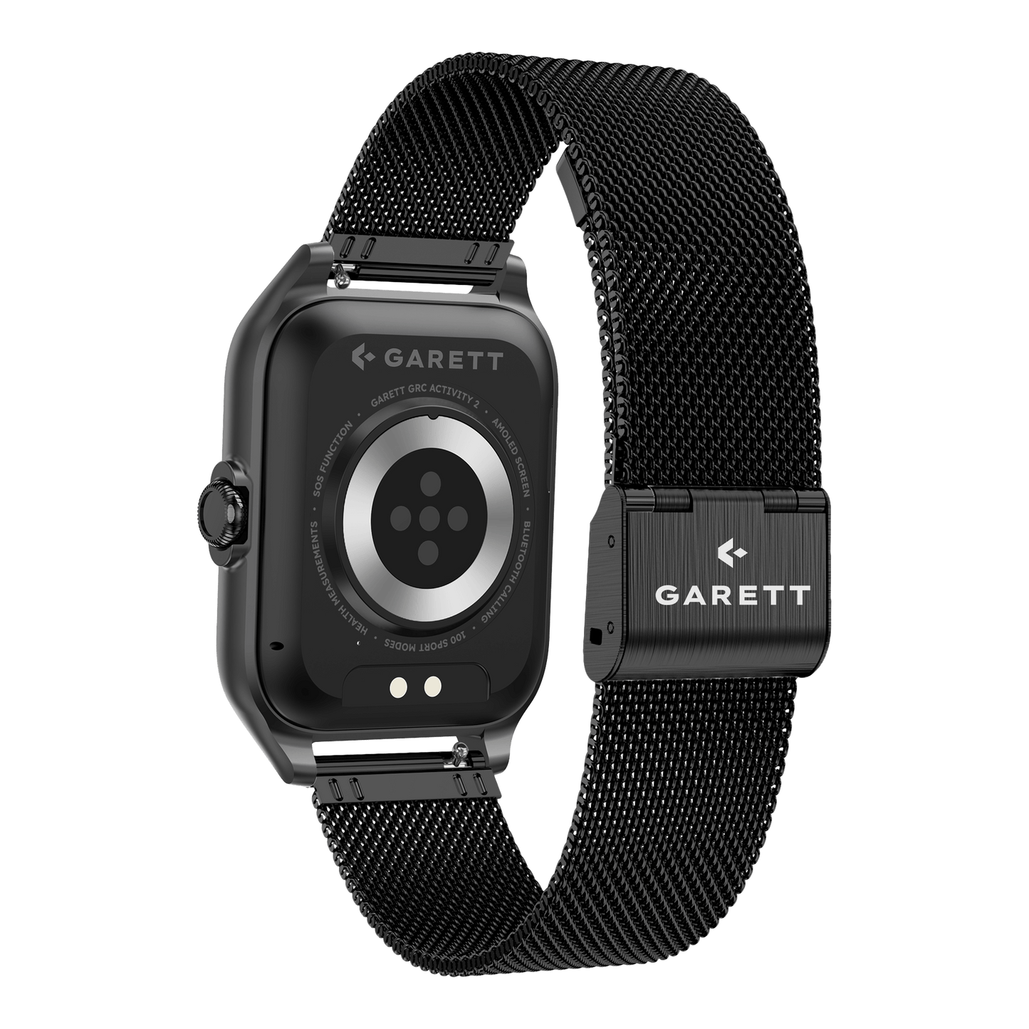 Smartwatch GARETT GRC Activity 2 μαύρο ματ + ΔΩΡΟ μαύρο καουτσούκ λουράκι